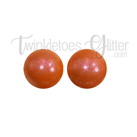 15mm Round Opal Silicone Beads ~ Orange