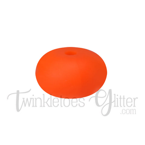 15mm Rondelle (Abacus) Silicone Beads ~ Orange