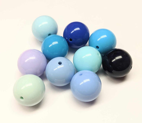 Bubblegum 20mm Bead Mix ~ Shades of Blue