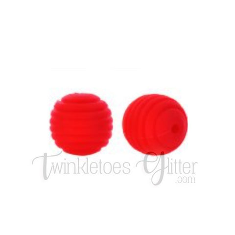 15mm Round Silicone Beehive Beads ~ Strawberry Red