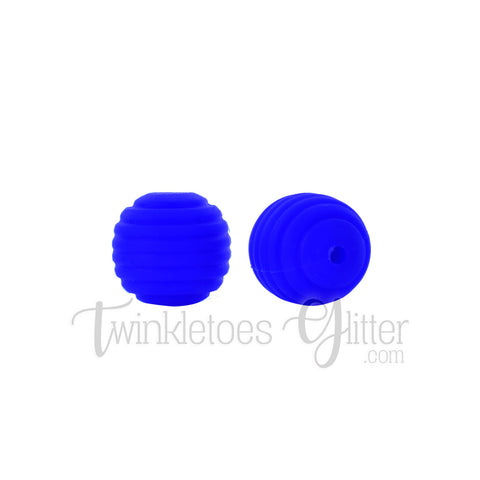15mm Round Silicone Beehive Beads ~ Sapphire