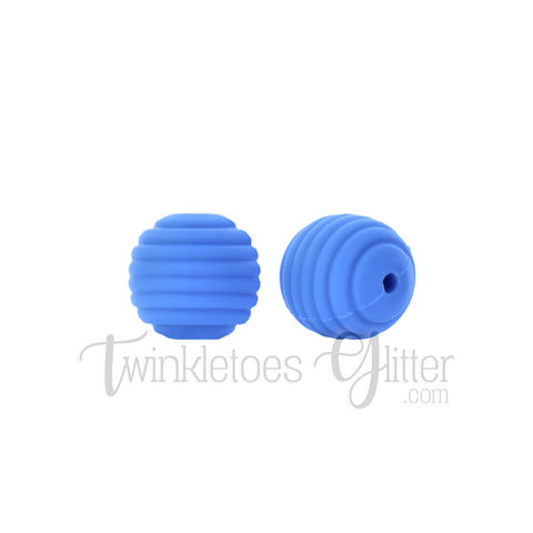 15mm Round Silicone Beehive Beads ~ Heather Grey