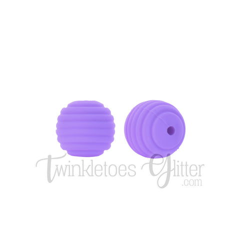 15mm Round Silicone Beehive Beads ~ Pastel Purple