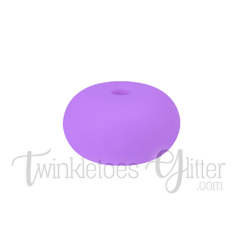 15mm Rondelle (Abacus) Silicone Beads ~ Pastel Purple