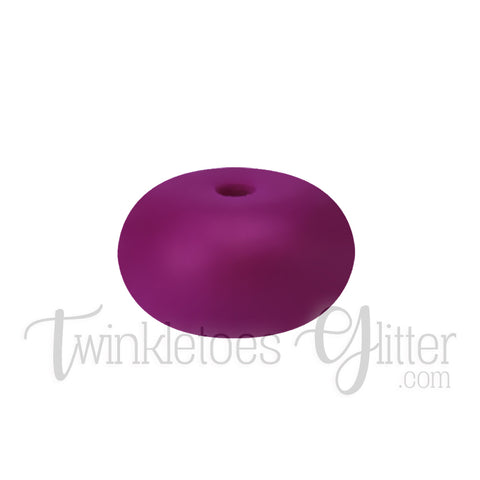 15mm Rondelle (Abacus) Silicone Beads ~ Boysenberry