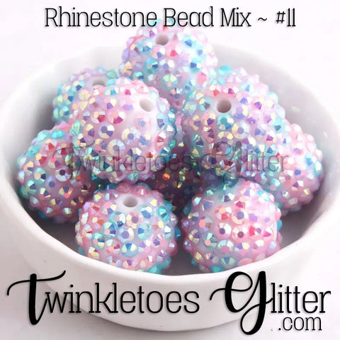 Bubblegum 20mm Bead Mix ~ AB Rhinestone Mix #11