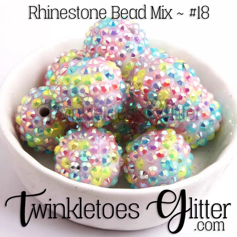 Bubblegum 20mm Bead Mix ~ AB Rhinestone Mix #18