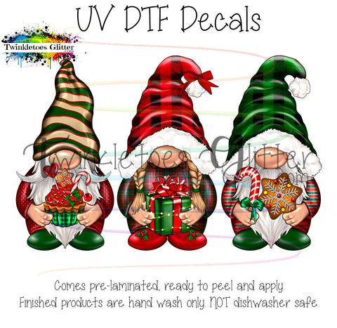 Christmas Gnomes w/Goodies ~ UV Decal