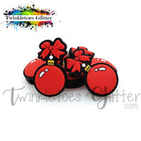 Red Ball Ornament w/Bow Silicone Focal Bead