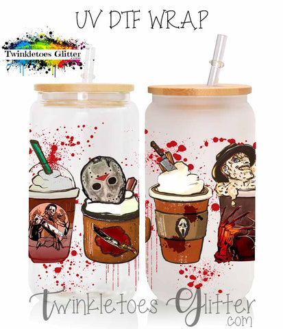 Scary Coffee ~ Blood Splatter UV Can Wrap