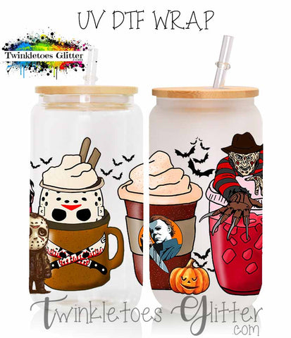 Scary Coffee ~ Red UV Can Wrap