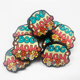Dog Mom w/Flowers Silicone Focal Bead