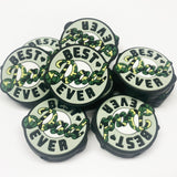 Best Dad Ever Circle w/Camo Silicone Focal Bead