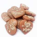 Dog Mom in Heart Silicone Focal Bead  ~ 5 Colors