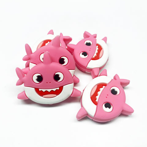 Happy Sharks Silicone Focal Bead  ~ 9 Colors