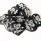 Dog Mom in Heart Silicone Focal Bead  ~ 5 Colors