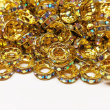 Extra Large Hole Rhinestone Rondelle Spacer Beads ~ 12 colors