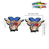 Cow w/USA Bandana Silicone Focal Bead