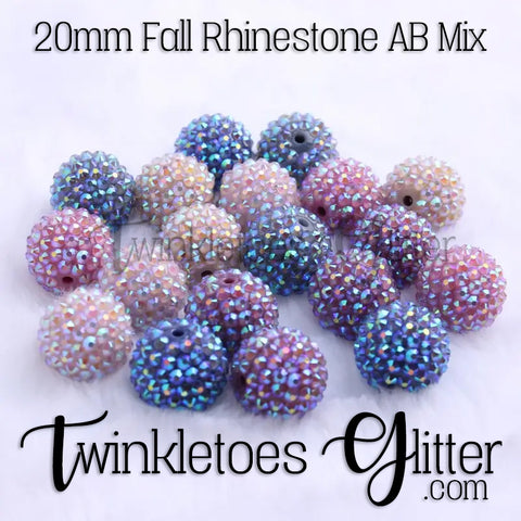 Bubblegum 20mm Bead Mix ~ AB Fall Rhinestones