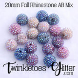 Bubblegum 20mm Bead Mix ~ AB Fall Rhinestones