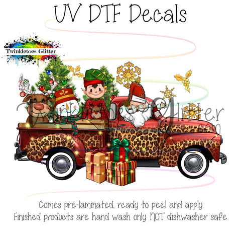 Animal Print Christmas Truck ~ UV Decal