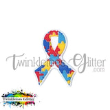 Autism Awareness Ribbon Silicone Focal Bead