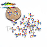 Autism Awareness Ribbon Silicone Focal Bead