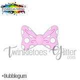 Polka Dotted Bow Silicone Focal Bead