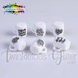 Coffee Cup w/Saying Silicone Focal Bead ~ 9 Styles