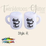 Coffee Cup w/Saying Silicone Focal Bead ~ 9 Styles