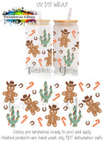 Cowboy Gingerbread w/Cactus and Candy Canes UV Can Wrap