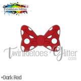 Polka Dotted Bow Silicone Focal Bead
