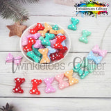 Polka Dotted Bow Silicone Focal Bead