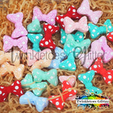Polka Dotted Bow Silicone Focal Bead