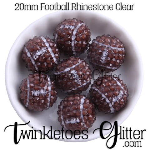 Bubblegum 20mm Bead Mix ~ Football Rhinestone