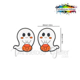 Ghost w/Trick or Treat Bucket Silicone Focal Bead
