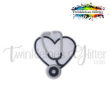 Stethoscope over Heart Silicone Focal Bead