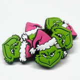 Green Man W/Santa Hat Silicone Focal Bead ~ 3 Colors