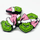Green Man W/Santa Hat Silicone Focal Bead ~ 3 Colors