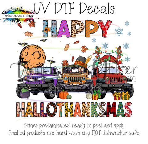 Happy Hallothanksmas ~ Jeeps ~ UV Decal