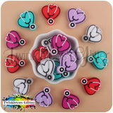 Stethoscope over Heart Silicone Focal Bead