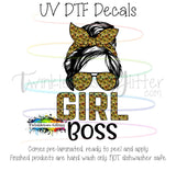 Messy Bun ~ Girl Boss ~ Flowers ~ UV Decal