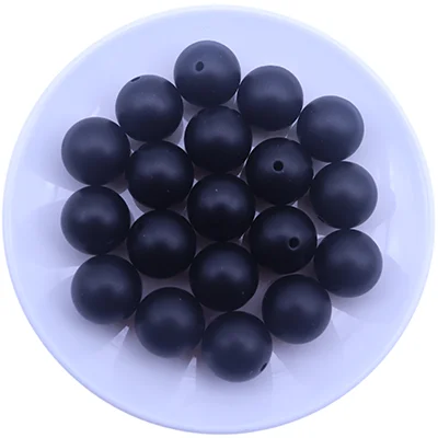 20mm Acrylic Bubblegum Beads ~ Matte Midnight Black Pearls
