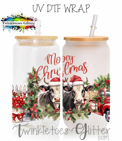 Mooey Christmas w/Cows UV Can Wrap