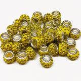 Large Hole Pave Style Rhinestone Rondelle Spacer Beads ~ 18 colors