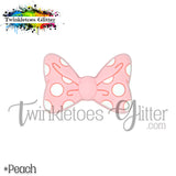Polka Dotted Bow Silicone Focal Bead