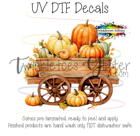 Pumpkins in Wagon Cart #1 ~ UV Decal