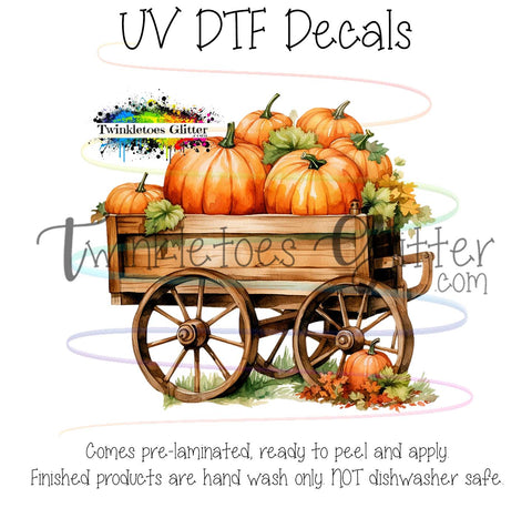 Pumpkins in Wagon Cart #2 ~ UV Decal