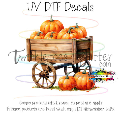 Pumpkins in Wagon Cart #4 ~ UV Decal