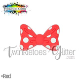 Polka Dotted Bow Silicone Focal Bead